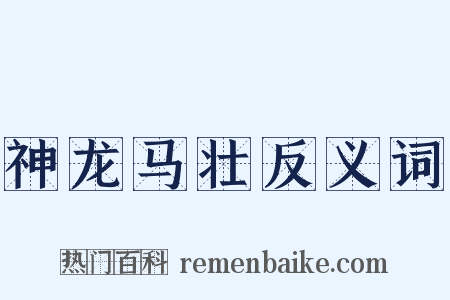 神龙马壮反义词是什么意思的图片